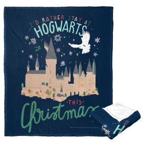 Harry Potter Silk Touch Throw Blanket, 50" x 60", Rather Stay at Hogwarts