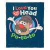 Hasbro Potato Head Silk Touch Throw Blanket, 50" x 60", Head to Po-ta-toe