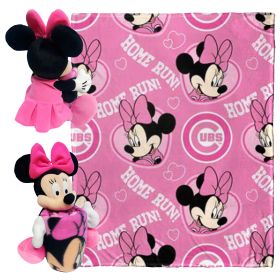 Cubs OFFICIAL MLB & Disney's Minnie Mouse Character Hugger Pillow & Silk Touch Throw Set; 40" x 50"