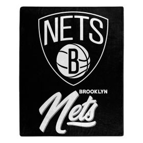 Nets OFFICIAL NBA "Signature" Raschel Throw Blanket; 50" x 60"