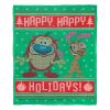 Ren and Stimpy; Happy Happy Holidays Aggretsuko Comics Silk Touch Throw Blanket; 50" x 60"