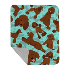 Chocolate Standard Poodle Quilted Blanket 50x60 Artwork Pattern Quilted Throw Blanket for Bed, Couch, Sofa, Soft and Lightweight