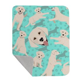 White Cream Labrador Retriever Quilted Blanket 50x60 Artwork Pattern Quilted Throw Blanket for Bed, Couch, Sofa, Soft and Lightweight