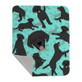 Black Labrador Retriever Quilted Blanket 50x60 Artwork Pattern Quilted Throw Blanket for Bed, Couch, Sofa, Soft and Lightweight