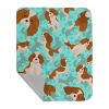 Blenheim Cavalier Spaniel Quilted Blanket 50x60 Artwork Pattern Quilted Throw Blanket for Bed, Couch, Sofa, Soft and Lightweight