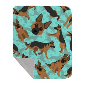 German Shepherd Quilted Blanket 50x60 Artwork Pattern Quilted Throw Blanket for Bed, Couch, Sofa, Soft and Lightweight