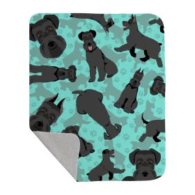 Black Schnauzer Quilted Blanket 50x60 Artwork Pattern Quilted Throw Blanket for Bed, Couch, Sofa, Soft and Lightweight