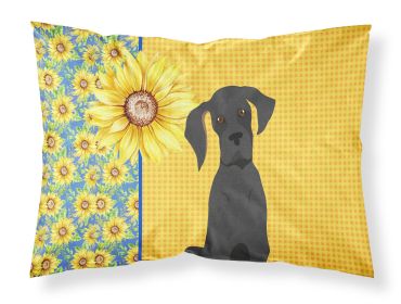 Summer Sunflowers Black Great Dane Standard Pillowcase Lightweight Super Soft Easy Care Decorative Artwork Pillowcase, Standard