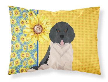 Summer Sunflowers Landseer Newfoundland Standard Pillowcase Lightweight Super Soft Easy Care Decorative Artwork Pillowcase, Standard