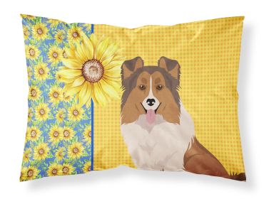 Summer Sunflowers Sable Sheltie Standard Pillowcase Lightweight Super Soft Easy Care Decorative Artwork Pillowcase, Standard