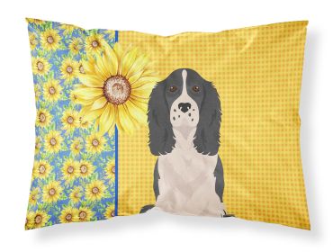 Summer Sunflowers Black English Springer Spaniel Standard Pillowcase Lightweight Super Soft Easy Care Decorative Artwork Pillowcase, Standard