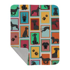 Lots of Black Great Dane Quilted Blanket 50x60 Artwork Pattern Quilted Throw Blanket for Bed, Couch, Sofa, Soft and Lightweight