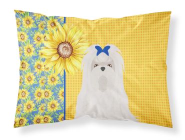 Summer Sunflowers Maltese Standard Pillowcase Lightweight Super Soft Easy Care Decorative Artwork Pillowcase, Standard