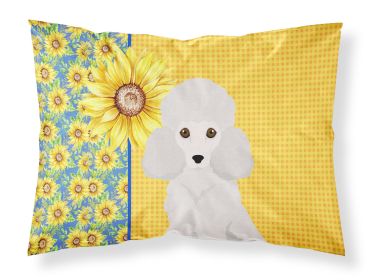 Summer Sunflowers Toy White Poodle Standard Pillowcase Lightweight Super Soft Easy Care Decorative Artwork Pillowcase, Standard