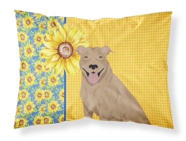 Summer Sunflowers Fawn Pit Bull Terrier Standard Pillowcase Lightweight Super Soft Easy Care Decorative Artwork Pillowcase, Standard