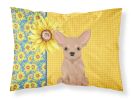 Summer Sunflowers Cream Chihuahua Standard Pillowcase Lightweight Super Soft Easy Care Decorative Artwork Pillowcase, Standard