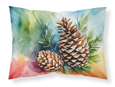 Maine White Pine Cone and Tassels in Watercolor Standard Pillowcase Lightweight Super Soft Easy Care Decorative Artwork Pillowcase, Standard