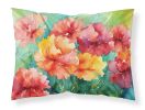 Ohio Scarlet Carnations in Watercolor Standard Pillowcase Lightweight Super Soft Easy Care Decorative Artwork Pillowcase, Standard