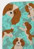 Blenheim Cavalier Spaniel Quilted Blanket 50x60 Artwork Pattern Quilted Throw Blanket for Bed, Couch, Sofa, Soft and Lightweight