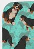 Bernese Mountain Dog Quilted Blanket 50x60 Artwork Pattern Quilted Throw Blanket for Bed, Couch, Sofa, Soft and Lightweight