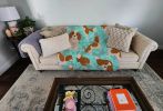 Blenheim Cavalier Spaniel Quilted Blanket 50x60 Artwork Pattern Quilted Throw Blanket for Bed, Couch, Sofa, Soft and Lightweight