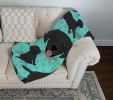 Black Labrador Retriever Quilted Blanket 50x60 Artwork Pattern Quilted Throw Blanket for Bed, Couch, Sofa, Soft and Lightweight