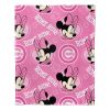 Cubs OFFICIAL MLB & Disney's Minnie Mouse Character Hugger Pillow & Silk Touch Throw Set; 40" x 50"