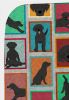 Lots of Black Labrador Retriever Quilted Blanket 50x60 Artwork Pattern Quilted Throw Blanket for Bed, Couch, Sofa, Soft and Lightweight