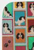 Lots of Tricolor Cavalier Spaniel Quilted Blanket 50x60 Artwork Pattern Quilted Throw Blanket for Bed, Couch, Sofa, Soft and Lightweight