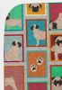 Lots of Fawn Pug Quilted Blanket 50x60 Artwork Pattern Quilted Throw Blanket for Bed, Couch, Sofa, Soft and Lightweight