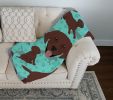 Chocolate Labrador Retriever Quilted Blanket 50x60 Artwork Pattern Quilted Throw Blanket for Bed, Couch, Sofa, Soft and Lightweight