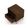 Manhattan Comfort Rockefeller 1.0 Mid-Century- Modern Nightstand with 1-Drawer in Brown