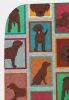 Lots of Chocolate Labrador Retriever Quilted Blanket 50x60 Artwork Pattern Quilted Throw Blanket for Bed, Couch, Sofa, Soft and Lightweight