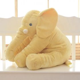 Soft Comfort Elephant Plush Toy  Accompany Sleeping Baby Sleep Child Pillow Leather Shell (Option: Yellow-40cm)